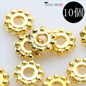メタルビーズ 10個セット m2 丸め 穴大きめ アクセサリー パーツ