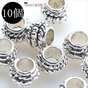 メタルビーズ 10個セット l3 筒状 四角 丸め アクセサリー パーツ
