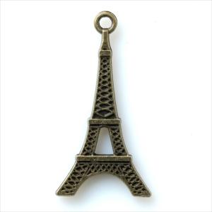 金古美 チャーム 1個 エッフェル塔 大 タワー アンティークゴールド アクセサリー パーツ カン付き 金具 金属 メタル タッセル レジン 素材 ハンドメイド T-209
