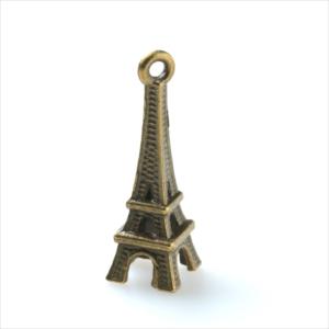 金古美 チャーム 1個 エッフェル塔 タワー 立体 3D アンティークゴールド アクセサリー パーツ カン付き 金具 金属 メタル ピアス タッセル ハンドメイド T-208