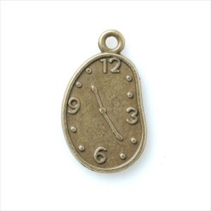金古美 チャーム 1個 時計 アリス 変型 アンティークゴールド アクセサリー パーツ カン付き 金具 金属 メタル ピアス タッセル レジン 素材 ハンドメイド T-275
