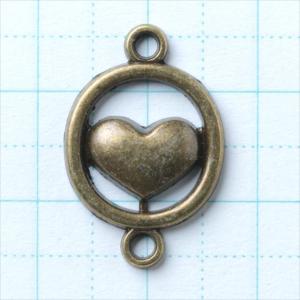 金古美 チャーム 1個 ハート コネクター カ...の詳細画像1