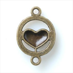 金古美 チャーム 1個 ハート コネクター カ...の詳細画像2