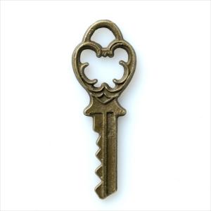 金古美 チャーム 1個 鍵 キー 中 アンティークゴールド アクセサリー パーツ カン付き 金具 金属 メタル ピアス タッセル レジン 素材 ハンドメイド 材料 T-271