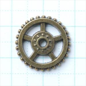 金古美 チャーム 1個 歯車 c アンティーク...の詳細画像1