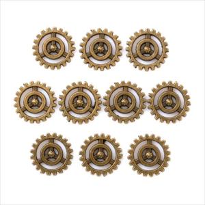 アンティーク　ゴールド　チャーム 金古美 チャーム 10個セット 歯車 b アンティークゴールド