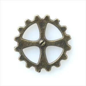 金古美 チャーム 1個 歯車 f アンティークゴールド アクセサリー パーツ カン無し カンなし 金具 金属 メタル ピアス タッセル レジン 素材 ハンドメイド T-258