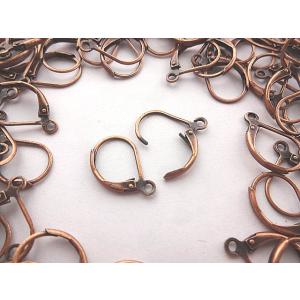 アンティークブロンズ/フレンチフック 10個(5ペア)セット カン付き/イヤリング ピアスパーツ
