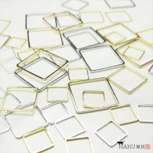 フレームパーツ スクエア 四角 10mm 15mm 20mm ゴールド シルバー ホワイトシルバー ブロンズ レジン フレーム 型枠 アクセサリー パーツ ハンドメイド