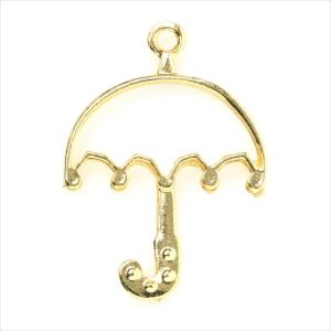 レジン空枠 ゴールド 1枚 tg30 金 傘 アンブレラ フレーム カン付き レジン アクセサリー パーツ 型枠 モールド チャーム ハンドメイド ピアス 素材 金具 手芸