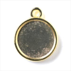 ミール皿 1枚 丸皿 両面 g09 ゴールド 金 カンあり カン付き 丸 ラウンド レジン アクセサリー パーツ 型枠 モールド ハンドメイド ピアス 素材 材料 金具 手芸