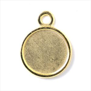 ミール皿 1枚 丸皿 g24 ゴールド 金 カンあり カン付き 丸 ラウンド レジン アクセサリー パーツ 枠 型枠 チャーム セッティング 台座 ハンドメイド ピアス 金具