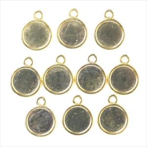 サービス品 ミール皿 10枚セット 丸皿 小さめ g31 ゴールド 金 カンあり カン付き 丸 レジン アクセサリー パーツ 型枠 セッティング 台座 ハンドメイド 素材
