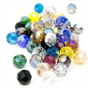 ラウンド ガラスビーズ 丸 多面カット 8mm...の詳細画像1