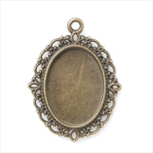 ミール皿 1枚 楕円 a38 アンティークゴールド 金古美 カンあり カン付き オーバル レジン アクセサリー パーツ 型枠 セッティング 台座 土台 カメオ 素材 材料