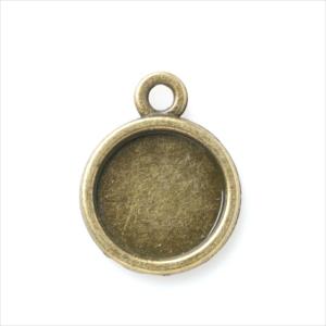 サービス品 ミール皿 1枚 丸皿 小さめ a31 アンティークゴールド 金古美 カンあり カン付き 丸 レジン アクセサリー パーツ 枠 チャーム ハンドメイド 素材 手芸