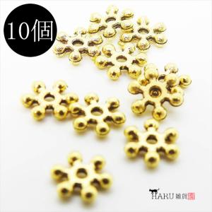 メタルビーズ 10個セット m2 丸め 穴大きめ アクセサリー パーツ