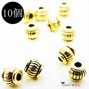 メタルビーズ 10個セット n2 筒状 コイル風 アクセサリー パーツ