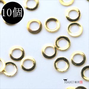 k18 メタルスタッズ ゴールド フラット リング 丸 10個セット ラウンド 金 ネイルパーツ メタルパーツ メタリック アクセサリー デコ パーツ ハンドメイド T-362