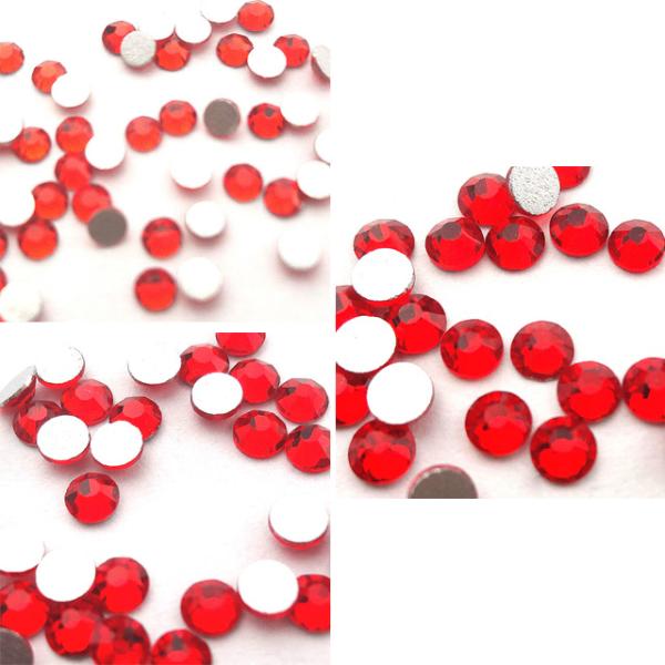 ラインストーン ライトシャム 30個 SS5 SS10 SS12 ガラス 赤 レッド ネイル パーツ...