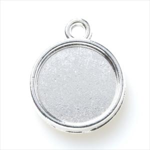 ミール皿 1枚 丸皿 両面 s09 ホワイトシルバー 銀 カンあり カン付き 丸 ラウンド レジン アクセサリー パーツ 枠 型枠 台座 ピアス イヤリング 素材 材料 金具