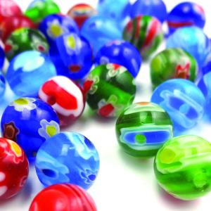 ミルフィオリ 8mm ガラスビーズ 10個セット アソート