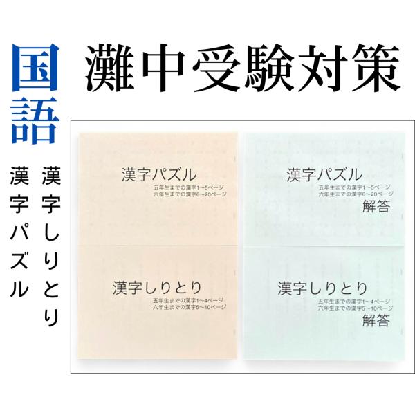 【灘中受験対策 国語1日目】中学受験対策オリジナル問題集 漢字パズル＆漢字しりとり 家庭学習用教材