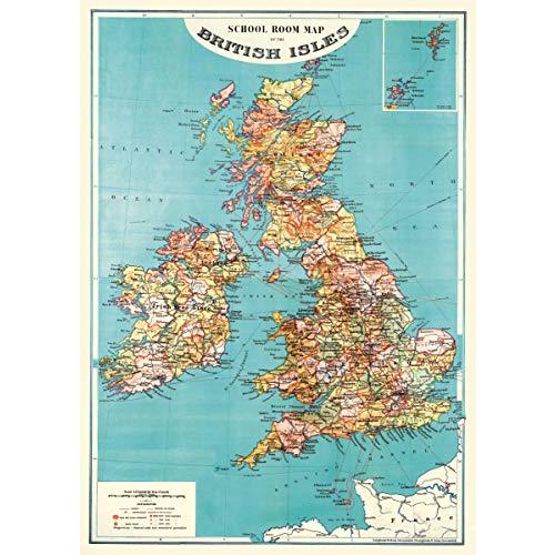 Cavallini &amp; Co. イギリス諸島地図ポスター 包装紙 装飾的 装飾術【並行輸入品】
