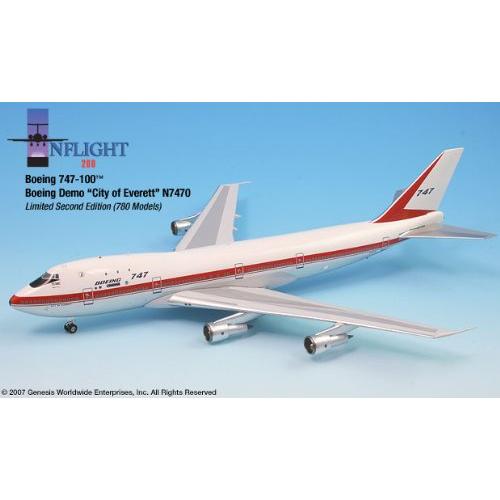 デモ シティ オブ エバレット リバリー ボーイング 747-100 飛行機 ミニチュア モデル N...