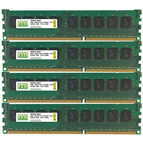 NEMIX RAM 32GB (4x8GB) DDR3-1600MHz PC3-12800 ECC ...