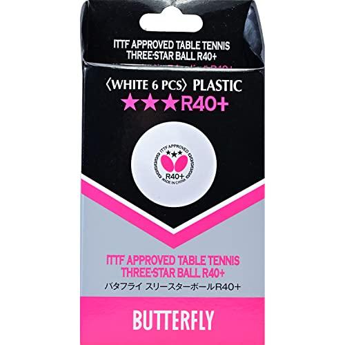 Butterfly R40+ 卓球ボール 40mm ホワイト ピンポンボール ITTF認定 プロフェ...