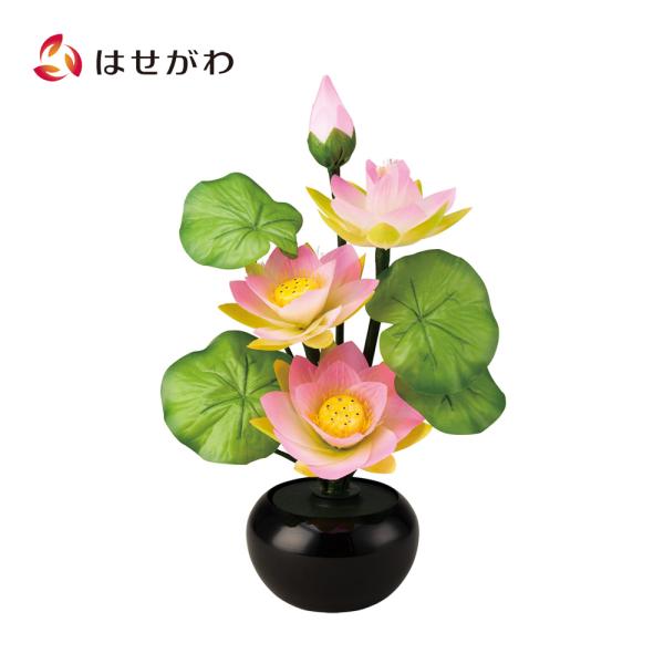 盆提灯 お盆 提灯 はす 造花 光る花 霊前灯 シンプル モダン 新盆御見舞 贈答用 「新型 ルミナ...