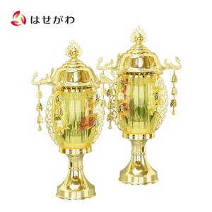 盆提灯 新盆 バブル 泡 灯り 盆ちょうちん 提灯 初盆 送料無料 霊前灯 シンプル モダン 新盆御見舞 贈答用 「菊華灯 ゴールド 10号 対」 お仏壇のはせがわ