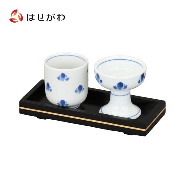 仏具セット 仏飯 仏飯器 ご飯 湯呑 湯のみ 花散らし 「仏器膳 バウム 黒檀 5.0 湯呑セット2...