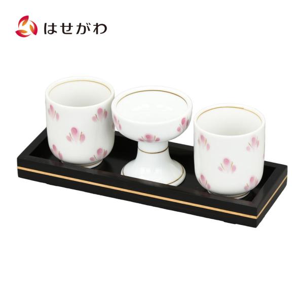 仏具セット 仏飯 仏飯器 ご飯 湯呑 湯のみ 花散らし 「仏器膳 バウム 黒檀 6.0 湯呑セット1...