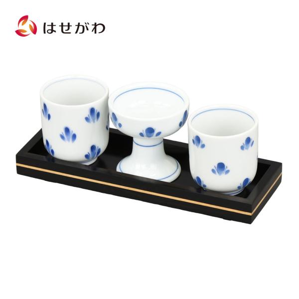 仏具セット 仏飯 仏飯器 ご飯 湯呑 湯のみ 花散らし 「仏器膳 バウム 黒檀 6.0 湯呑セット2...