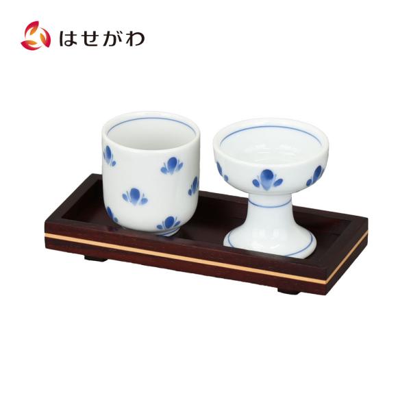 仏具セット 仏飯 仏飯器 ご飯 湯呑 湯のみ 花散らし 「仏器膳 バウム 花梨 5.0 湯呑セット2...