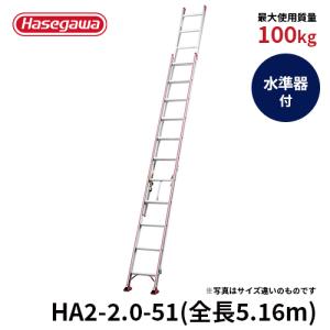はしご HA2-2.0-51 はしご 2連はしご 大型はしご アルミはしご デザイン 滑車 長谷川工業 hasegawa｜hasegawa-select