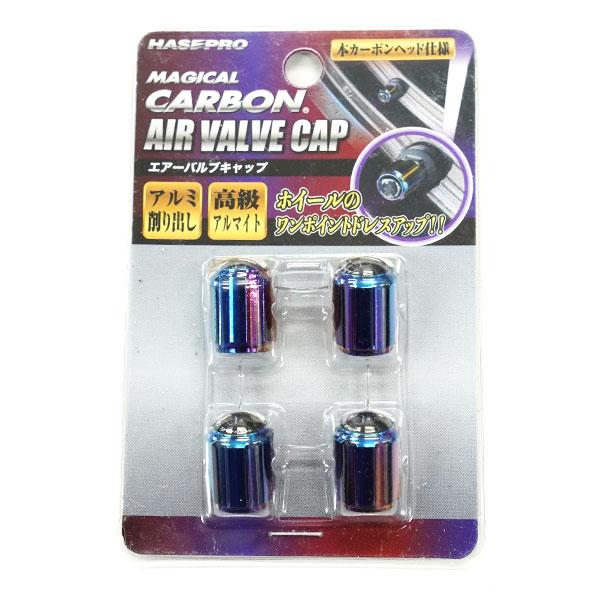 エアバルブキャップ タイヤ バルブキャップ チタン調 ドレスアップ 【ハセプロ】 マジカルカーボン ...