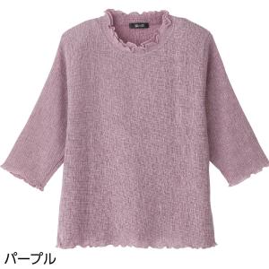 Tシャツ 7分袖 楊柳 テンセル シニアファッ...の詳細画像4