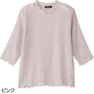 Tシャツ 7分袖 楊柳 テンセル シニアファッ...の詳細画像5