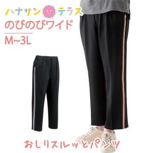おしりスルッとらくらくライン入りパンツ M L LL 3L シニアファッション レディース 婦人 用 80代 高齢者 服 大きいサイズ 滑りやすい 引き上げやすい｜ハナサンテラス