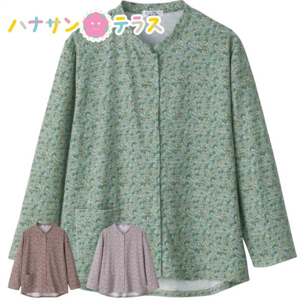 ワンタッチテープ 前開き Ｔシャツ M~L LL 後ろ身頃長め シニアファッション 70代 80代 ...