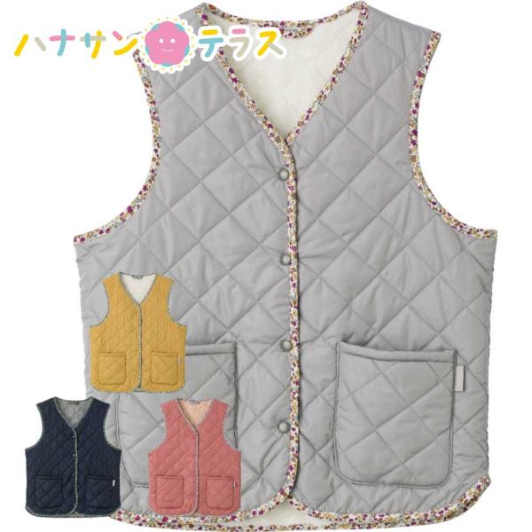 撥水キルトスナップボタン ベスト M~L シニアファッション 70代 80代 90代 100歳 レデ...