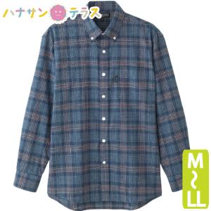 シャツ メンズ 用 長袖 スナップボタン 麻混 しじら 