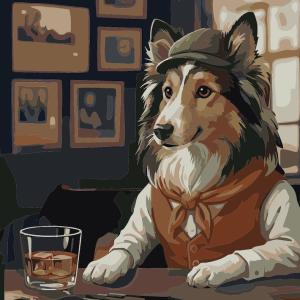 アートパネル 数字で塗り絵 数字油絵 犬シリー...の詳細画像5