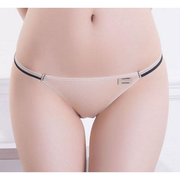 デイリーユース用 超浅 ひも ビキニ ベージュクロッチ黒 ショーツ パンティー panties