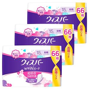 [まとめ買い]ウィスパー 1枚2役Wガード 15cc 19cm 198枚(66枚×3パック)