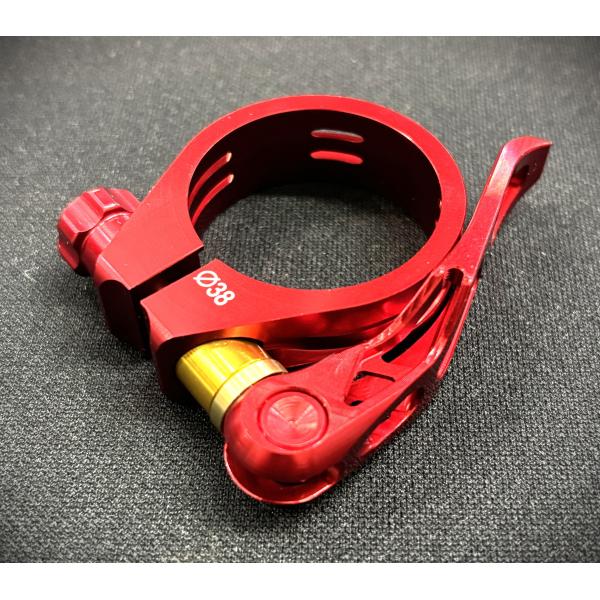 【RIDEA】　橋輪オリジナルシートクランプ　Φ38 レッド