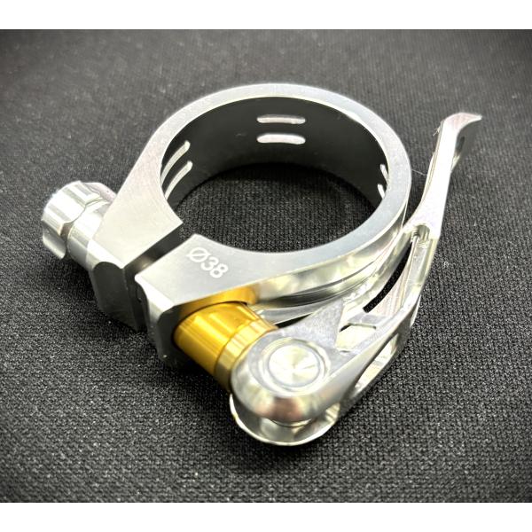 【RIDEA】　橋輪オリジナルシートクランプ　Φ38 シルバー